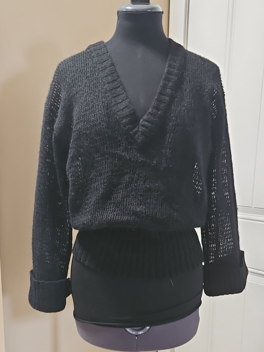Missoni Vintage 70s Italian Black Open-knit Pullover Sweater Medium